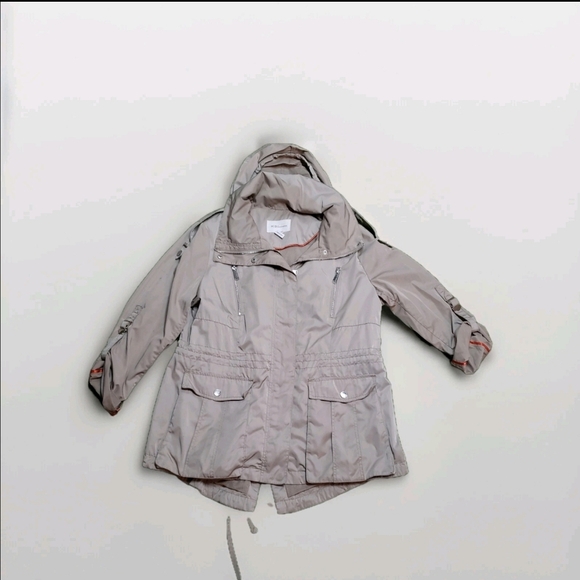 BCBG Anorak Raincoat / Utility Jacket with Hood - Size XL H1 - Picture 1 of 8